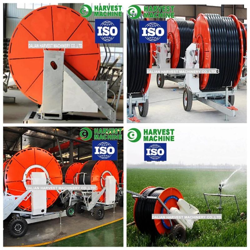 Hose Reel Irrigation System with Water for Irrigating Agriculture