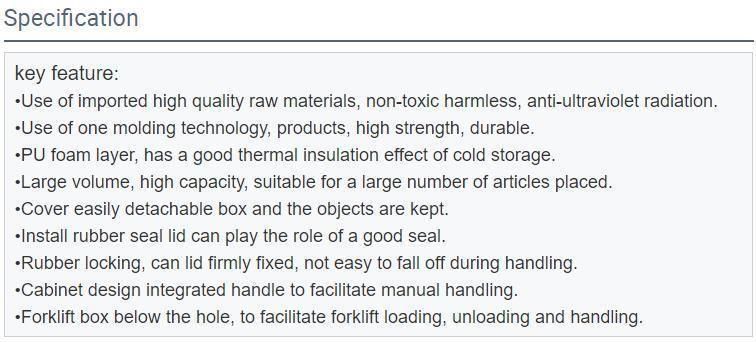 Farm Tanks Piscicultural Containers Plastic Container for Insulated Fish Tubs