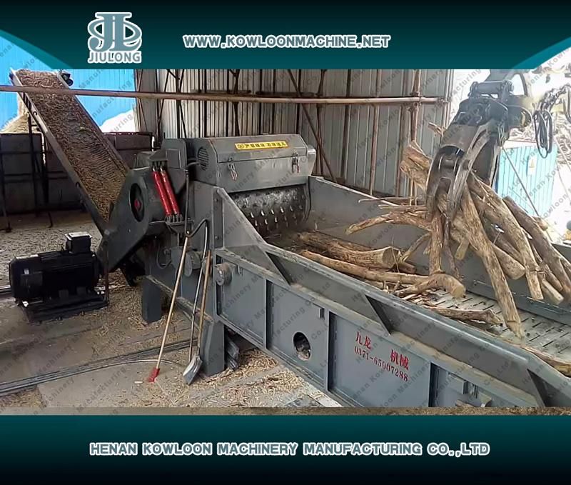 Green Yellow Tree Bark Peeling Agricultrual Waste Biomass Wood Crusher