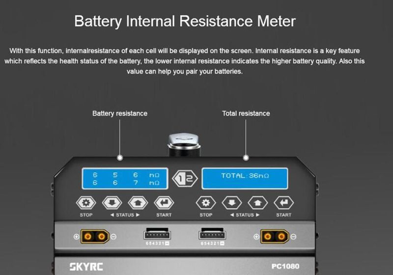 Skyrc PC1080 Dual Channel Charger 1080W 20A Lithium Battery Charger for Plant Protection Uav Drone