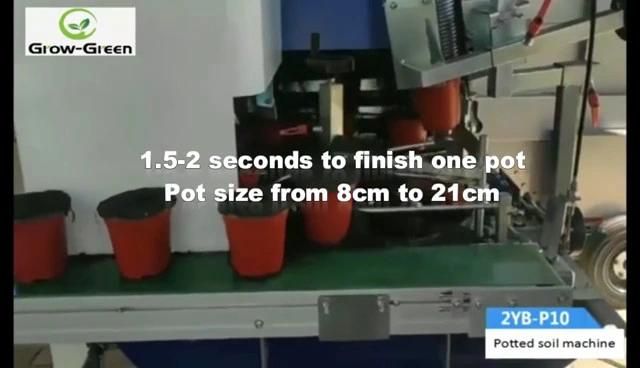 Plastic Flower Plant Potting Machine Automatic Pots Loading Soil Filling and Holes Digging