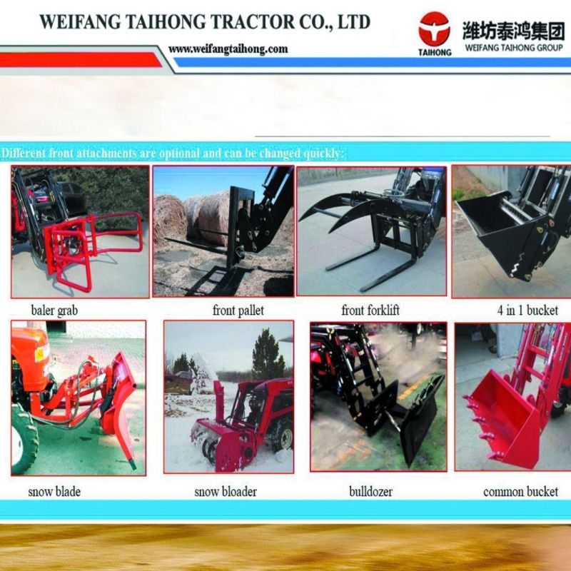 Farm Machinery 4 Wheel Drive Mechanical Tractor with Front Loader