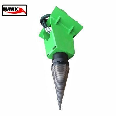 Household Hydraulic Screw Cone Log Splitter Mounted on Excavator