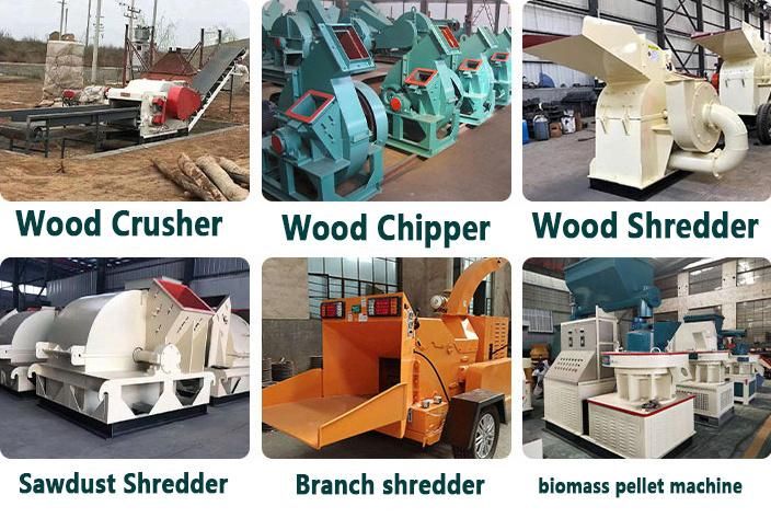 Dry and Wet Wood Log Tree Branch Chipper Shredder with Powerful Engine