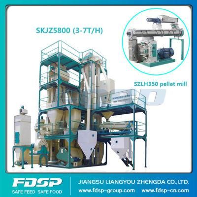 3-5tph Poultry Feed Plant Cattle Feed Mesh Plant Pellet Mill Line