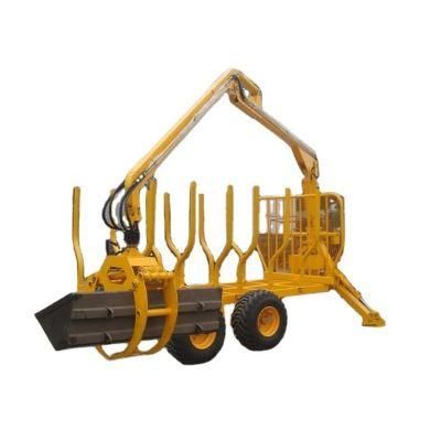 China Tip Quality Zm Series 1-16 Tons Log Loading Trailer with Crane for 10-210HP Tractor