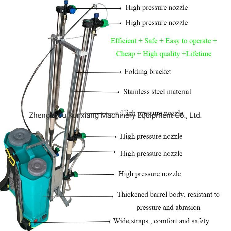 20 Liter 12volt Plastic Agriculture Pesticide Backpack Knapsack Disinfect Electric Battery Pressure Pump Sprayer