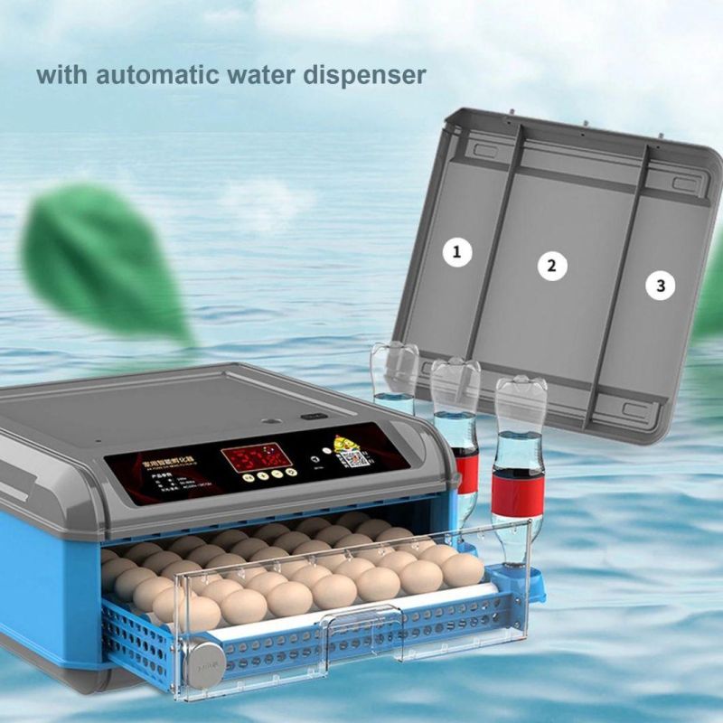 Commercial Hatching Machine Temperature Humidity Controller Automatic Mini Eggs Incubator 64 Egg