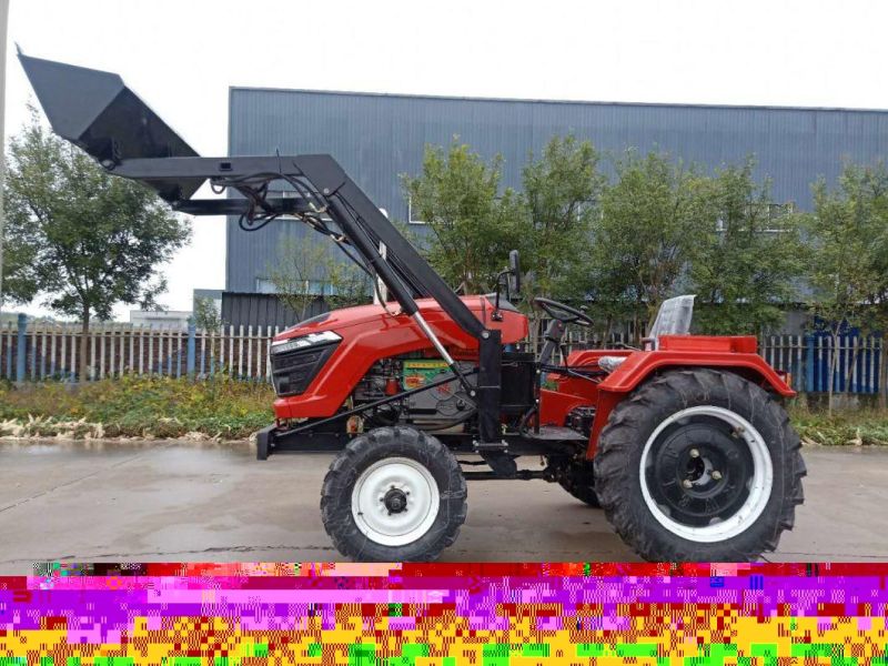 China Tractor Dropshipping No Price Difference Red Farm Tractors with Front End Loader and Rotary Tiller