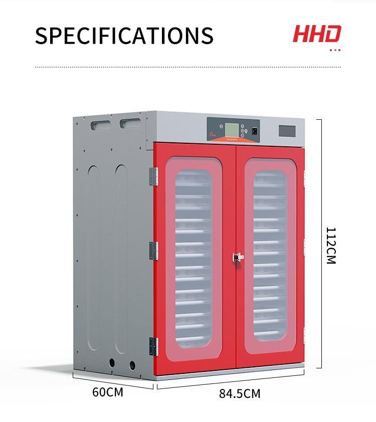 Hhd Chinese Red Model 1000 Eggs Incubator with Roller Trays for Chicken Quail Hatchery