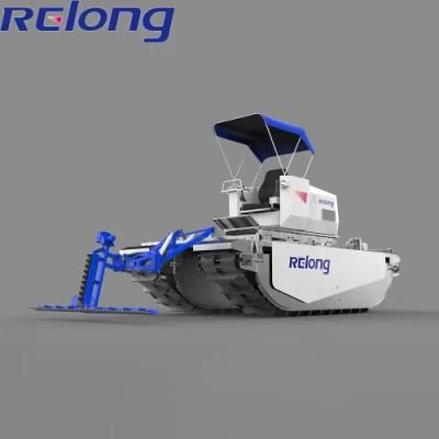 Strong Maneuverability Continuous Track Hydraulic Motor Stainless Steel Shallow Draft Amphibious Aquatic Weed Harvester