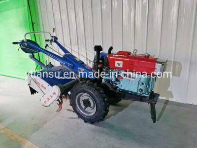 Electric Start Walking Tractor with Plough and Tiller and Grass Mower and Trailer