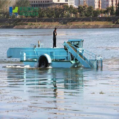 Full-Automatic Aquatic Grassweed Cutting Cleaning Boat