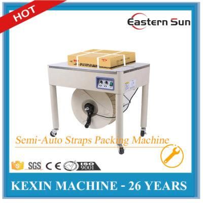 China Plastic PP Semi-Automatic Carton Box Strapping Machine with Twin Motor