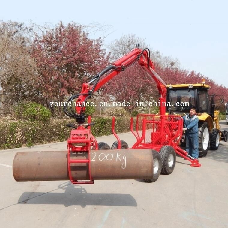 High Quality Forestry Machine Cr Series 2-6m Arm Reach 200-1280kgs Lifting Capacity Log Crane for 10-140HP Tractor
