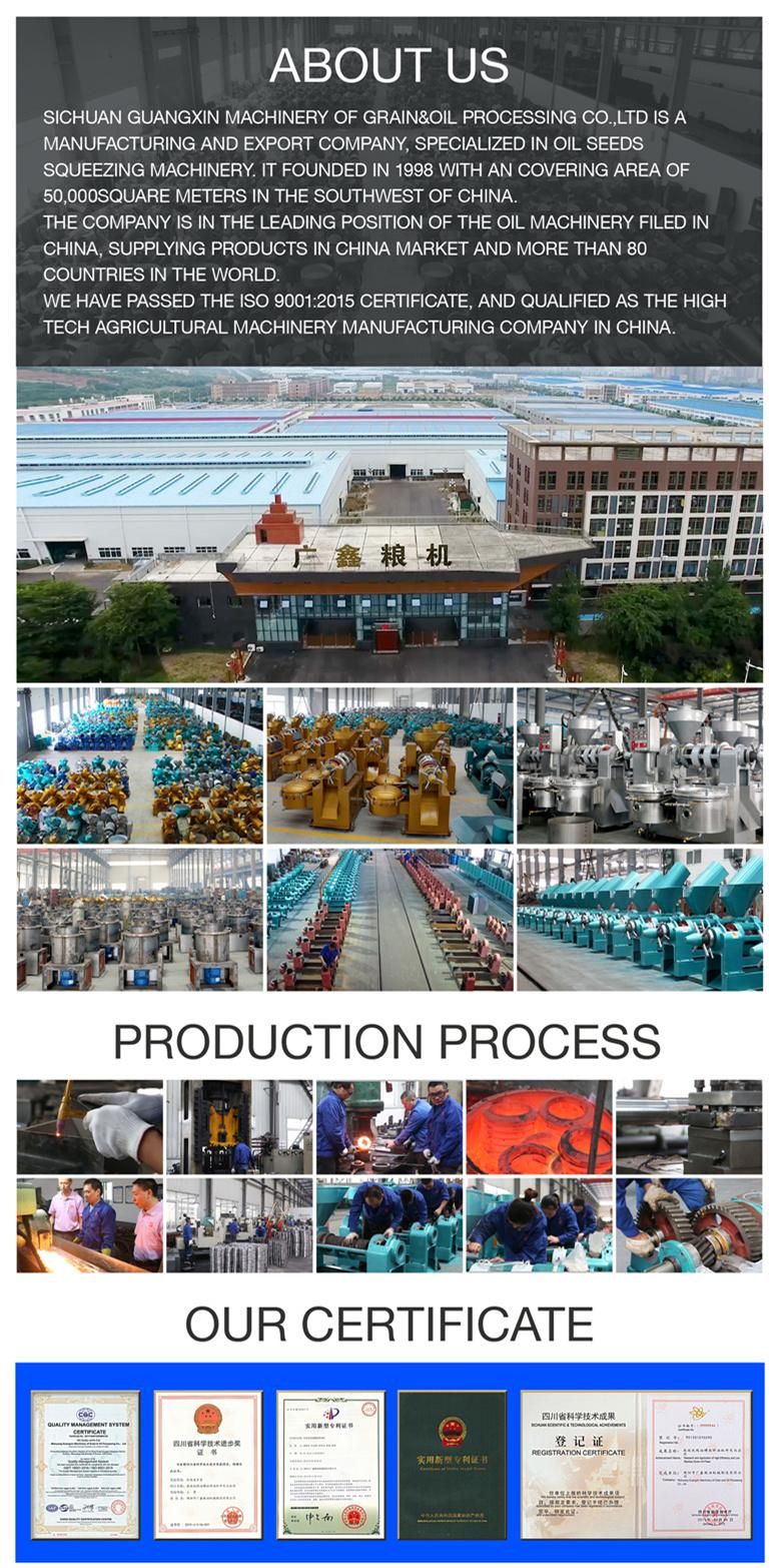180kg/H Guangxin Yzyx10-6/8/9 Peanut Oil Mill Machine Factory