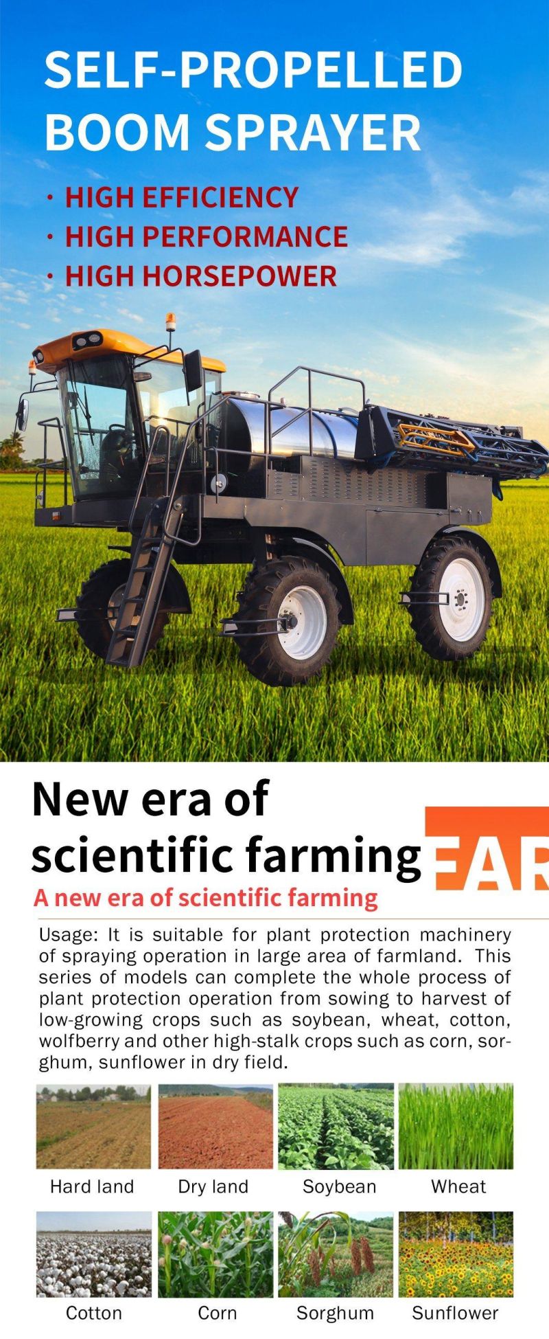 Agricultural Machinery Farm Battery Mist Blower Garden Crop Corn Machine Boom Sprayer
