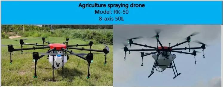 8-Axis 50L Drone Agricultural Spraying Drone Eft Drone Agricultural Sprayer Uav