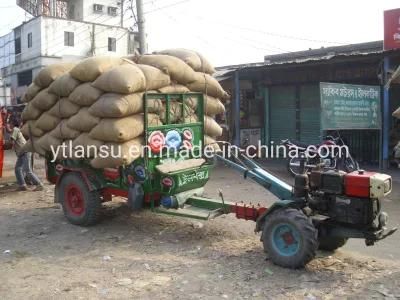 Farm Tools Machines Mini Walk Behind Tractor Two Wheels Hand Walking Tractors with Trailer