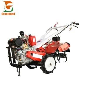 High Efficient Modern Diesel Engine Hand Cultivator Mini Rotary Tiller Plough Cultivator