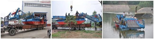 Water Surface Garbage Salvage Vessel Aquatic Weed Harvester for Sale
