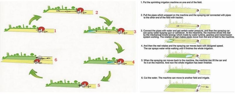 Farm Moving Sprinkling Cart Irrigation Machine
