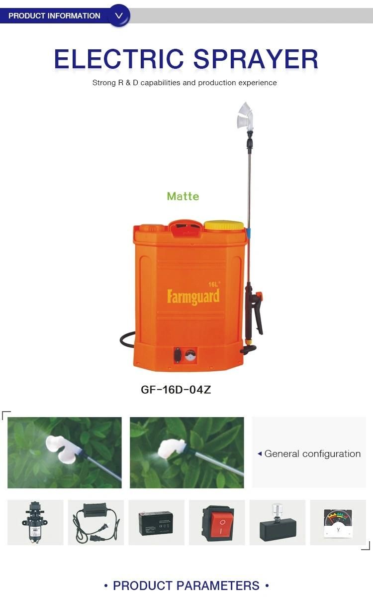 16 20 L Portable Battery Operated Electric Sprayer Pest Control Pesticide Sprayer Agriculture Sprayer