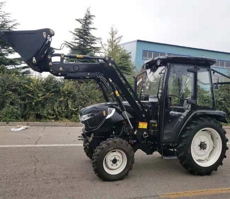 with Front End Loader Black 50HP New Farm Mini Tractor 4WD Compact Agricultural Machinery Tractors