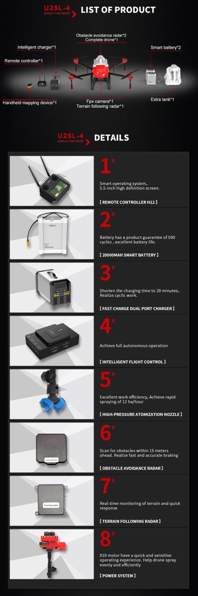 Commercial Long Endurance Agriculture Spraying Pesticide Uav Lidar