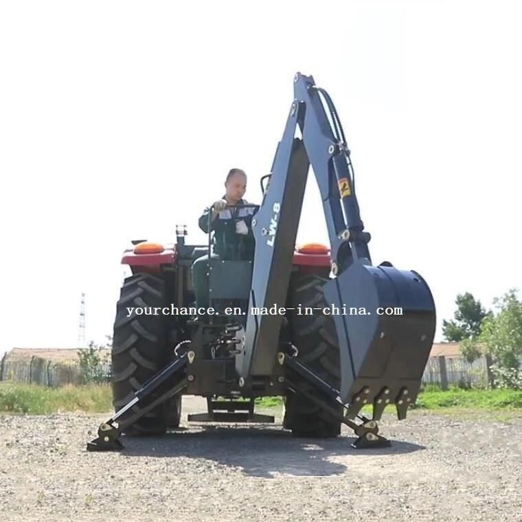 Africa Hot Selling Agricultural Machinery Lw-8 50-90HP Tractor Hitch Pto Drive Loader Excavator Backhoe for Trench Opening Made in China