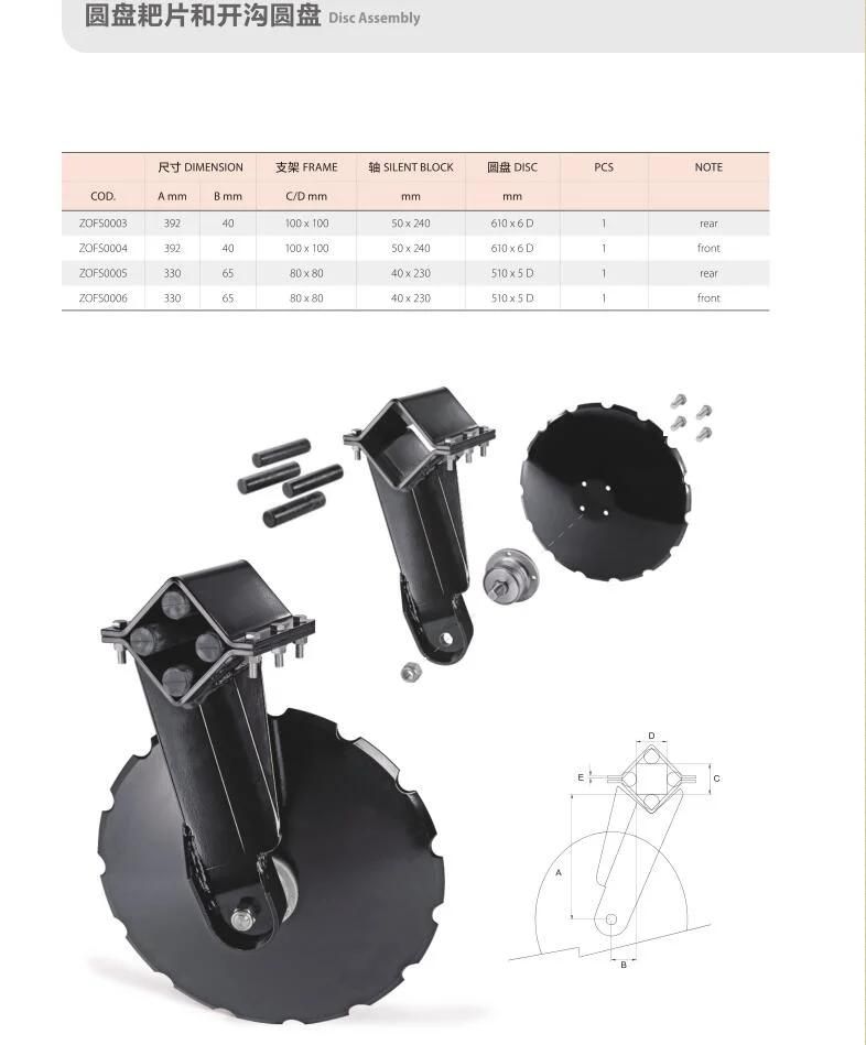 Disc Assembly Wholesale Clutch Driven Plate Assembly Heavy Duty Disc Seed Blade Coulter Opener Mf Disc Plow Plough