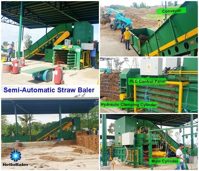 3-4T/H Capacity Semi-Automatic Baler for Straw Silage Hay
