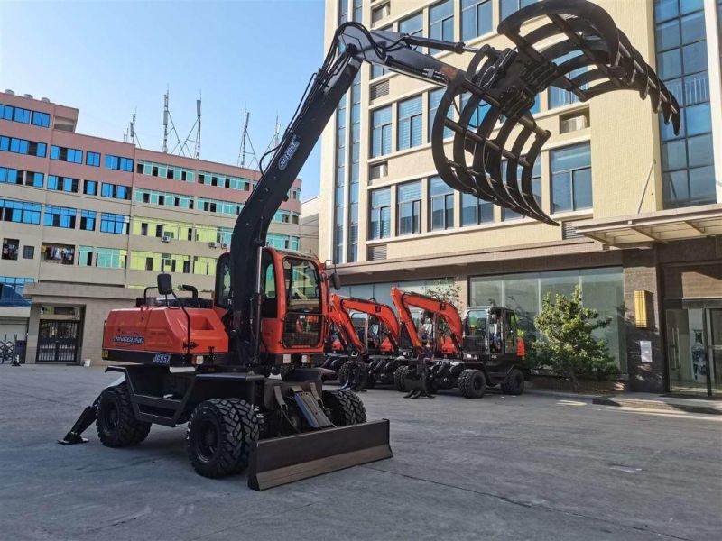 Jg95z Cotton Grabber Cotton Grapple Excavator 8 Ton Wheel Cotton Loader with Grabber for Sale