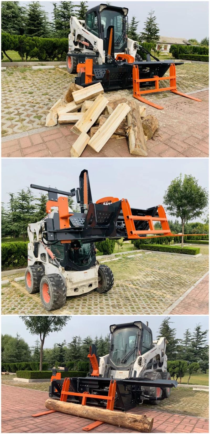 Automatic Remote Control Skid Steer Firewood Processor