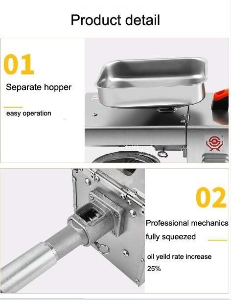 New Type Stainless Steel Oil Pressing Machine for Home Use