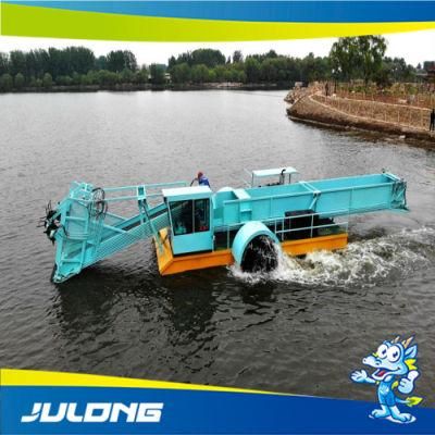 Water Hyacinth Harvester with Two Paddle Wheels