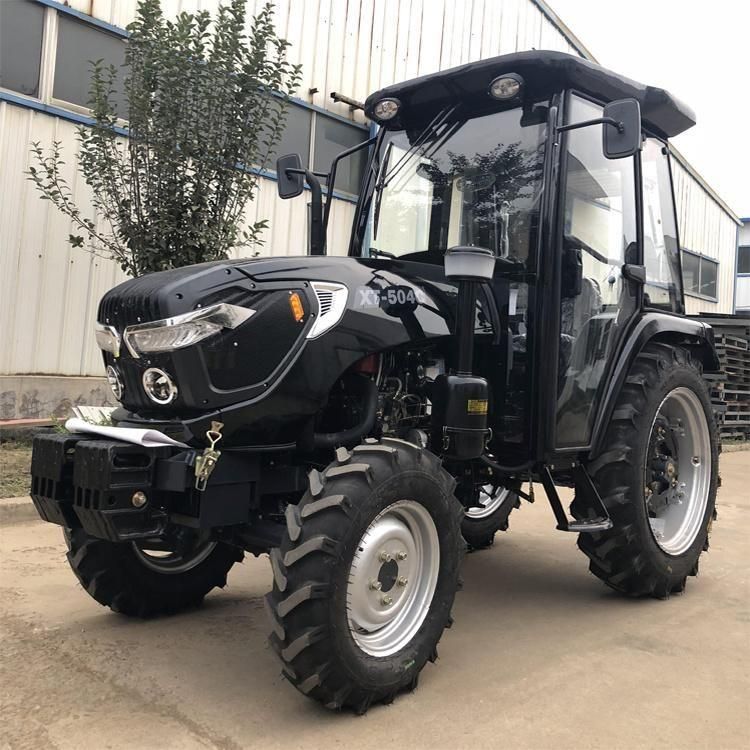 with Front End Loader Black 50HP New Farm Mini Tractor 4WD Compact Agricultural Machinery Tractors