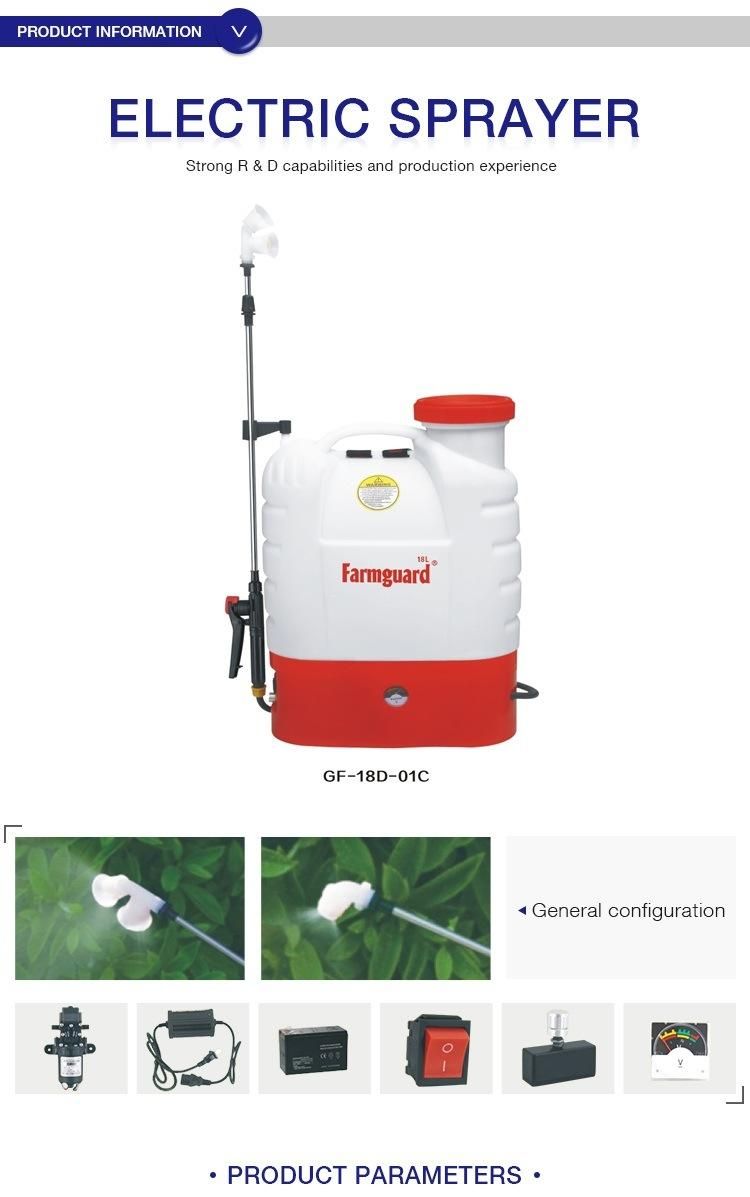 12V 8ah 12V 12ah Battery Sprayer 18L Agricultural PE Plastic Garden Battery Electric Power Backpack Knapsack Sprayer