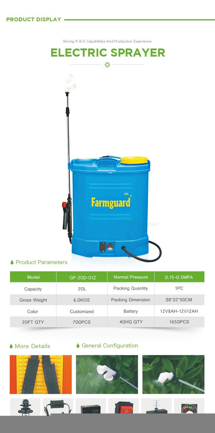 Electric 16L 18L 20 Liters Agriculture Knapsack Sprayer
