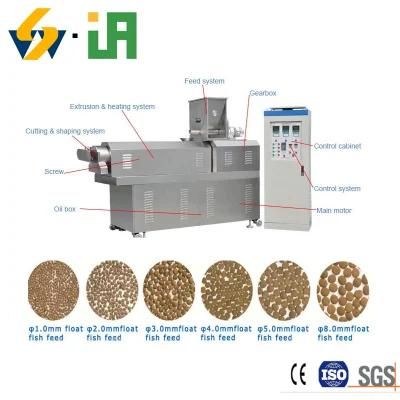 Stainless Steel 304 201 Full Automatic Fish Feed Extruder Floating Fish Feed Twin Screw Extruder