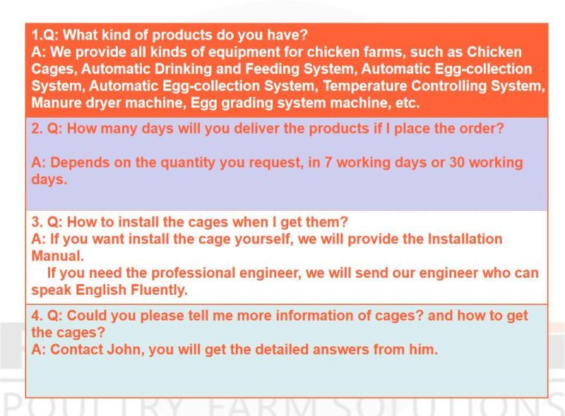 Agricultural Poutlry Cage and Fully Automatic Equipment a Type Chicken Cage