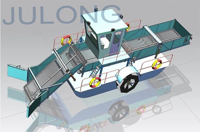 Water Surface Garbage Salvage Vessel Aquatic Weed Harvester for Sale