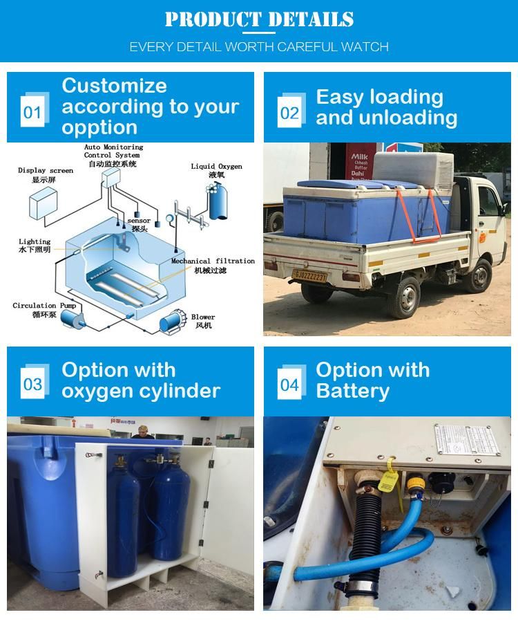 Live Fish Transport Containers Integrated Device Thermostat Tank with Oxygen