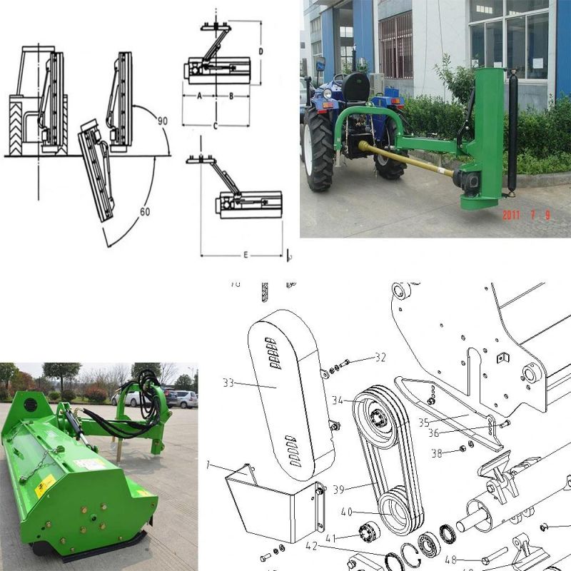 Hydraulic Side Shift 3 Point Linkage Flail Mowers for Tractor