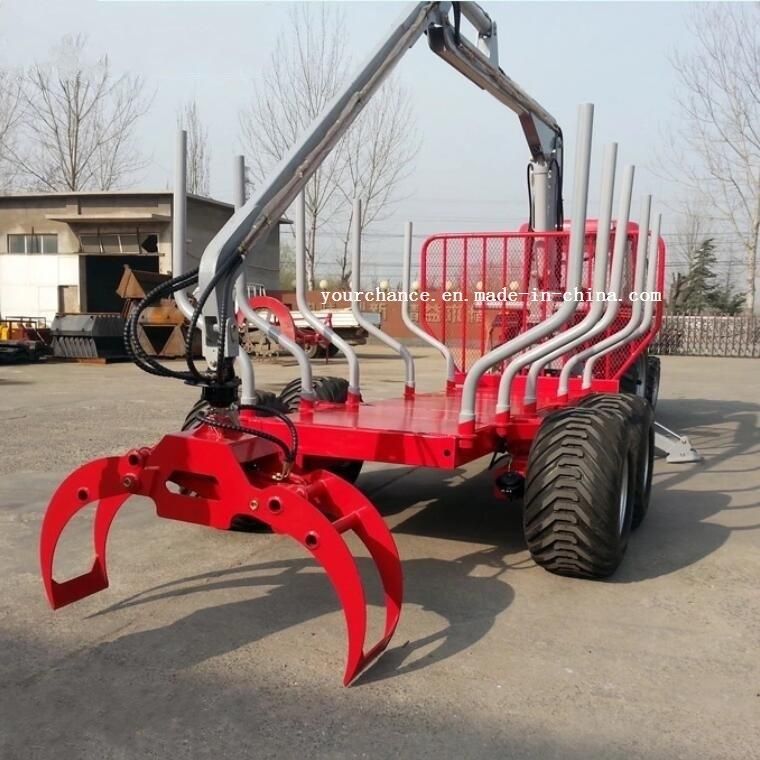 China Tip Quality Zm Series 1-16 Tons Log Loading Trailer with Crane for 10-210HP Tractor