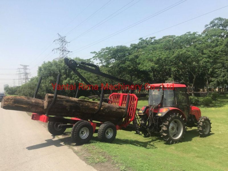 6ton Farm Trailer with Timber Crane for Tractor