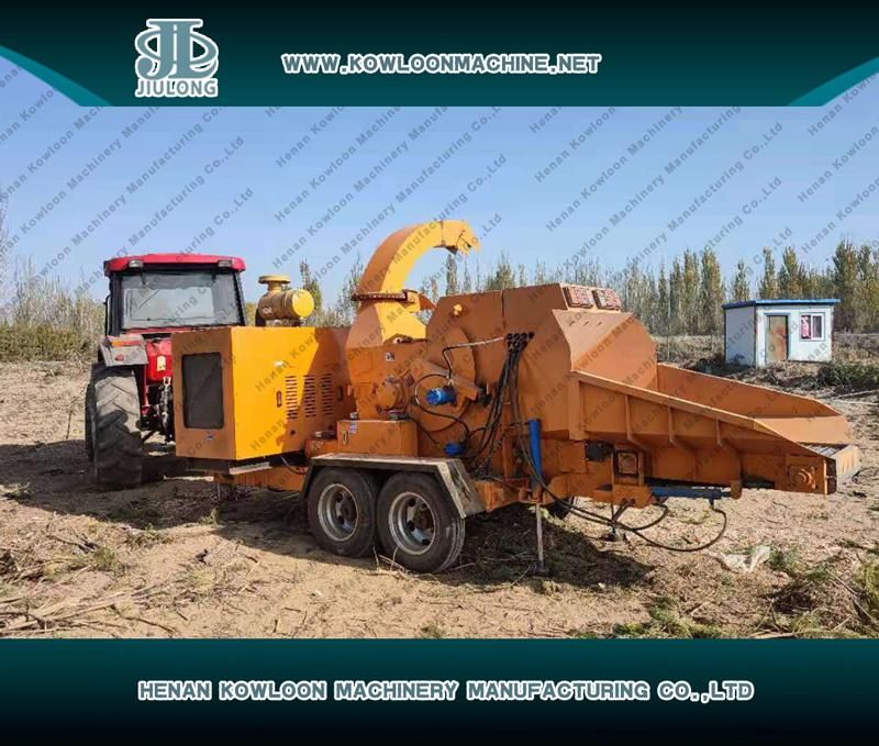 Commercial Mobile Diesel Engine Wood Crusher Wood Log Chipper for Sale
