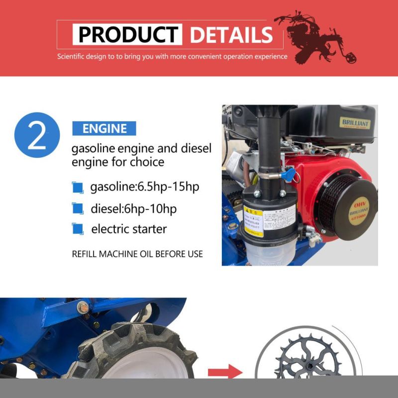 Full Gear New Design Power Tiller Pastoral Ridging Cultivator