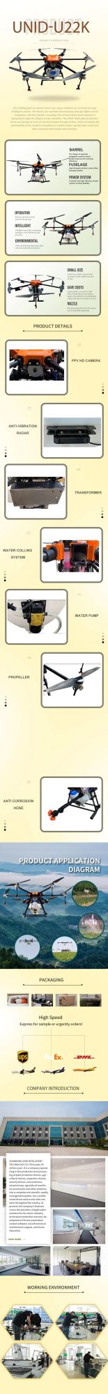 20L Professional Paddy Seed Agriculture Drone with Gyroplane Type