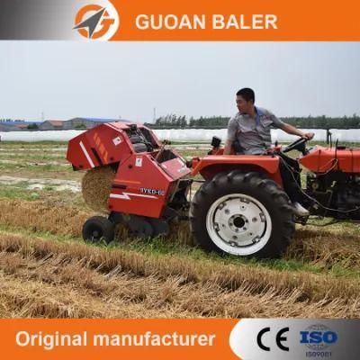 High Quality Small Mini Manual Walk Behind Roll Round Pine Straw 0850 Walking Tractor Hay Grass Baler Machine